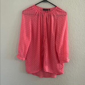 Apt. 9 Pink Sheer Button-Up Blouse